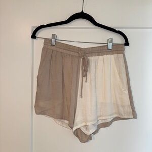 Le Lis Tan and Cream Athletic Shorts